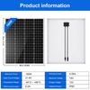 100 Watt 12V Solar Panel High Efficiency Monocrystalline Module For RV Boat Home