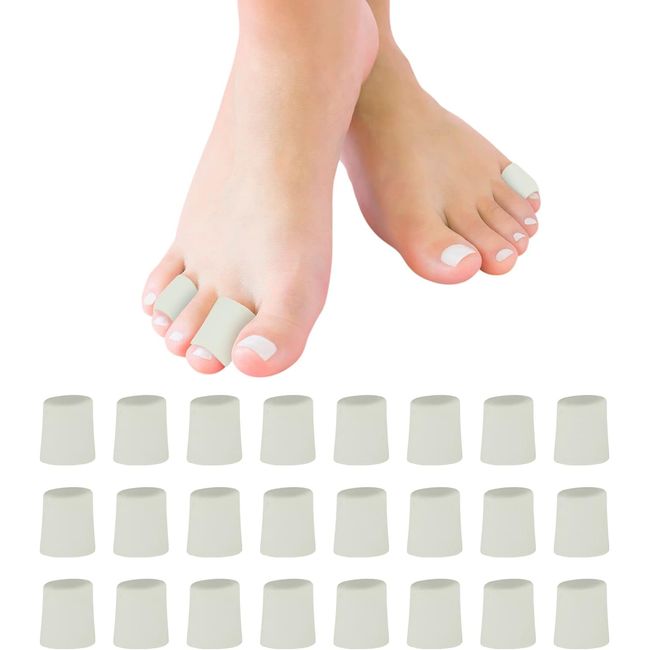 Vivesole Toe Sleeve Protectors for Small Toes (24 Pack)- Silicone Cushion Tube P