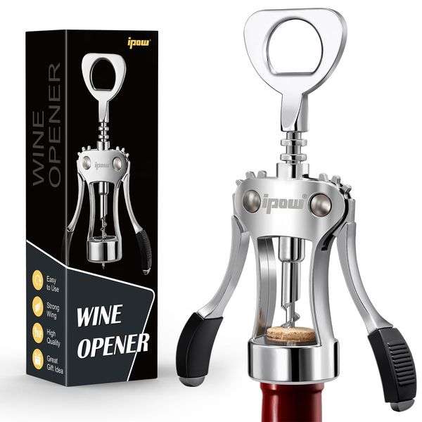 Ipow Stainless Steel Red Wine Beer Bottle Opener Wing Corkscrew
