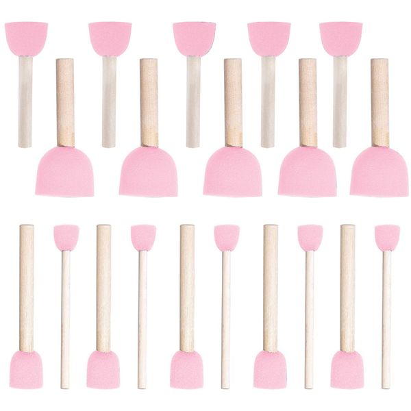 WAFJAMF 20-Pieces Assorted Size Round Sponges Brush Set, Paint Tools for Kids – Pink