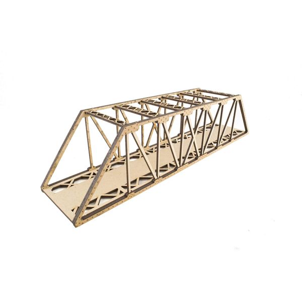 War World Scenics Single Track Natural High Detail MDF Girder Bridge 450mm – OO/HO Gauge Scale Model Railway Diorama Modelling Layout Scenery Landscape Rail Structure