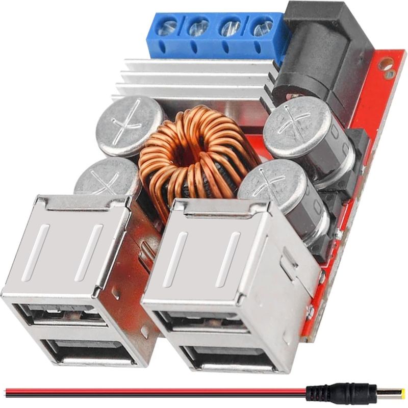 Youmile 4 USB DC Converter Back Module, DC-DC Buck Board Voltage ...