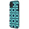 iPhone 11 Teal Dark Blue Oceanic Circle Ring Dot Bubble Pattern スマホケース