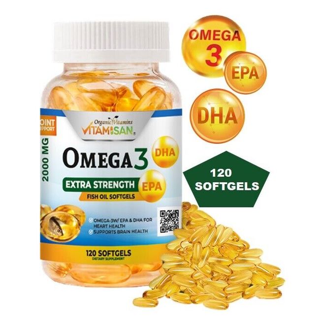 OMEGA 3 xl sofgels 2000mg 120 Softgels  FISH OIL Epa Dha Essential Fatty Acids