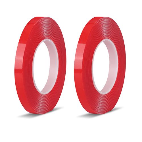 MAEXUS Transparent Double Sided Tape, 0.4 x 0.4 inch (10 mm) x 0.04 inch (10 mm) x 0.04 inch (1 mm) Thick, 2 Pieces Nail Line Tape, Nail Tip, Super Strong Double Sided Tape, Heat Resistant, Nail Tip,