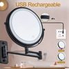 Black 8in. Double Sided 1X/10X Magnifying Make Up Mirror BATTERY OPERATED 