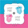 Creative Converting 16 Count 3 Ply Bow or Bowtie? Lunch Napkins, Pink/Blue