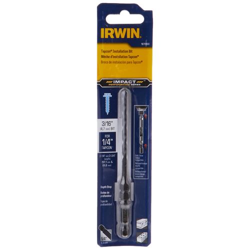 IRWIN Tools 1870568 Impact Performance Series Concrete Screw Installation 3/16-Inch X 5-Inch Drill Bit for 1/4-Inch Screws