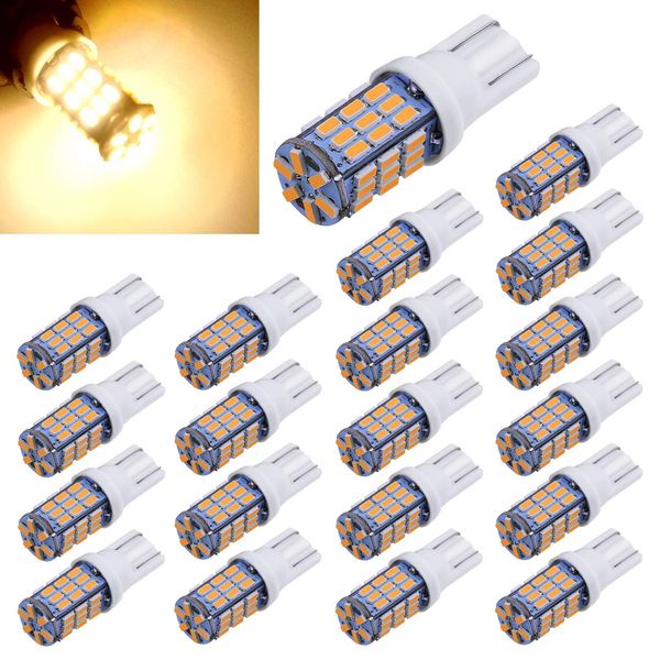 AOICANKI 20pcs Super Bright RV Trailer T10 921 194 42-SMD 12V Car Backup Reverse LED Lights Bulbs Light Width Lamp Warm White