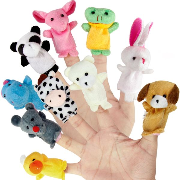 Sealive 10Pcs Animal Finger Puppets Set - Soft Plush Toys for Toddlers and Kids Ages 1-5, Perfect for Storytelling, Educational Play, and Party Favors