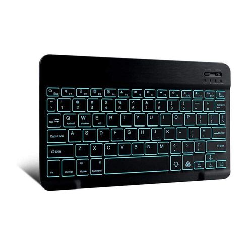 BoxWave Keyboard Compatible with ASUS Transformer AiO - SlimKeys Bluetooth Keyboard - with Backlight, Portable Slim LED 7 Colors - Jet Black