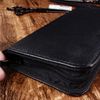Salon Tools Holster Bag，Stylist Barber Scissors Pouch Bag,Scissor Bag Waterproof Hair Clip Comb Barber Tool Storage Bag Pu Leather Bag - Black