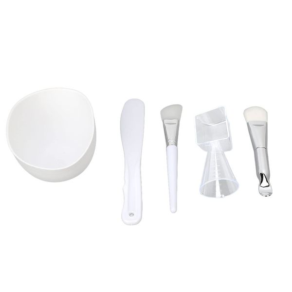 DIY Facial Mask Tool Set, Mask Mixing Bowl with Measuring Cup Spoon, Scraper, Silicone and Soft Brush, Mud Mask DIY Tool Kit for Skin Care