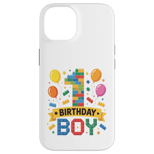 Birthday Boy Builder Bro I’m 1 Year Old Building Blocks Case for iPhone 14