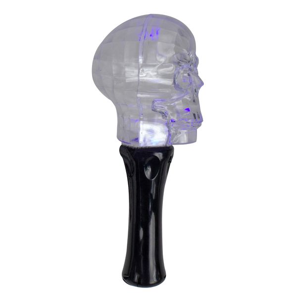 Northlight LED Transparent Multi-Function Halloween Skull Light - 9" - Multicolor Lights
