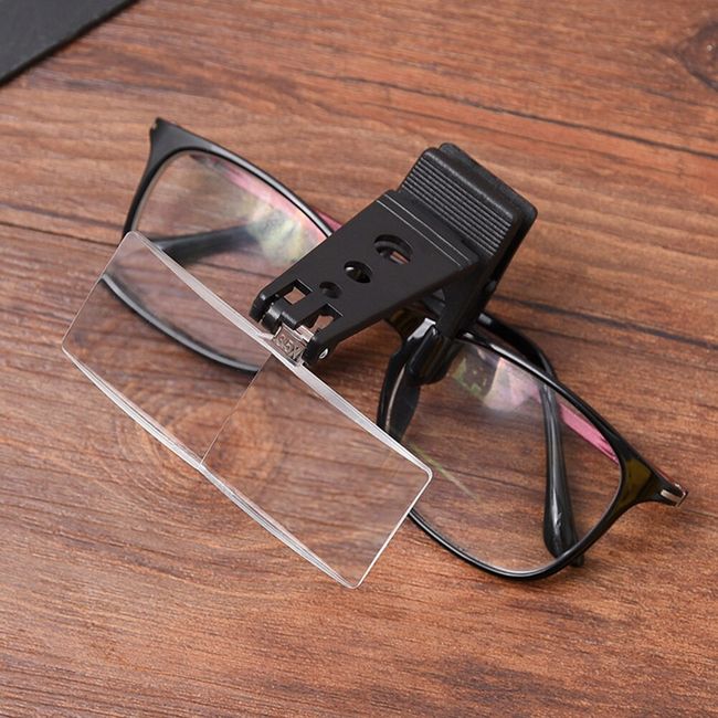 1.5x 2.5x 3.5x Plastic Case Clip-on Glasses Type Magnifier Magnifying Glass