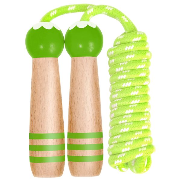 Jump Rope (Easy for Beginners to Jump Rope & Encourages to Love Jumping Rope), For Kids, Toddlers, Elementary School Students, Wal Base (Yellow-Green)