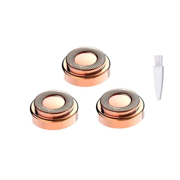 Facial Hair Remover Replacement Heads, for Flawless Finishing Rose Gold-Plated Blade Head, Cover Perfect and Smooth Finishing, 6 Pcs Rose Gold, Generation 1 Single Halo (Rose Gold-3Pcs)