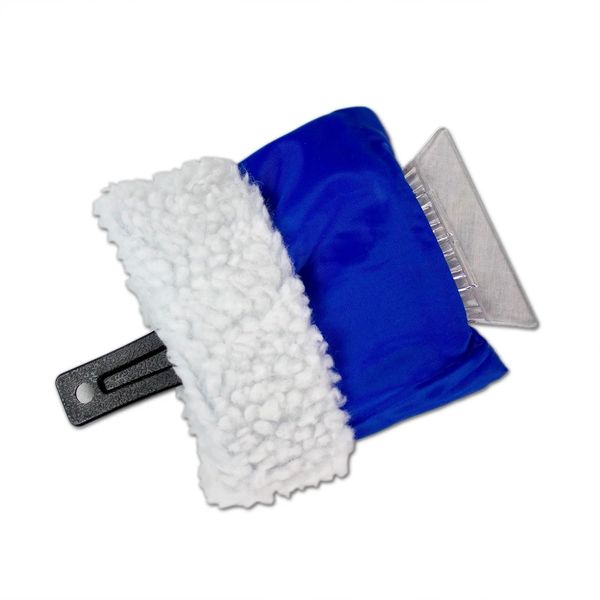 WHITE BERRY Ice Scraper with Glove Fleece Mitt for Cars Windscreen Remover Ice Snow Frost Scraper