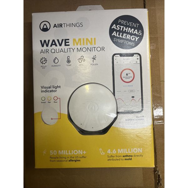 Smart Indoor Air Quality Monitor, Airthings 2928 Wave Mini Battery Operated