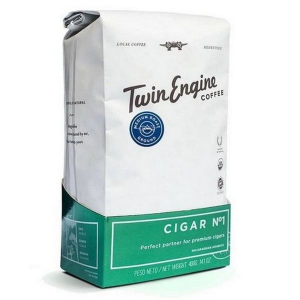 Organic Ground Cigar No 1 Medium Coffee 14 Oz By Twin Engine Coffee