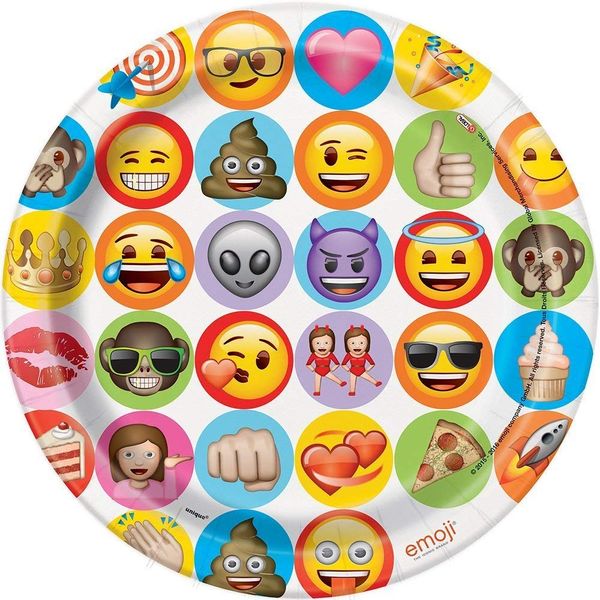Generique - 8 Emoji cardboard plates