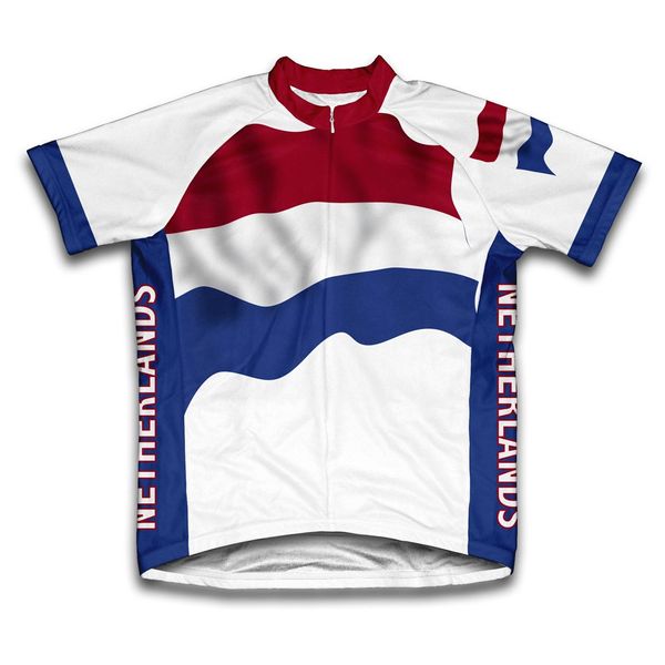 ScudoPro Netherlands Flag Short Sleeve Cycling Jersey for Men - Size L