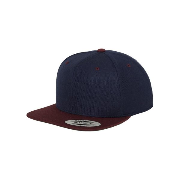 Flexfit Mens Kappe Classic Snapback 2-tone Baseball Cap, - Nvy/maroon