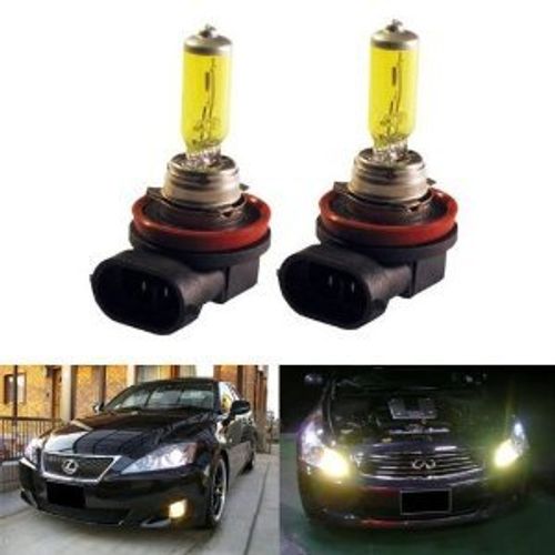 GOLDEN YELLOW 100w ONE PAIR HALOGEN XENON GAS FILLED H11 FOG LIGHT BULBS for 06 07 08 09 10 Ford Fusion/ 08 09 Ford Taurus (including X model)/ 08 09 Honda Accord 2dr/ 04 05 06 07 08 09 Honda Civic (including Hybrid)/