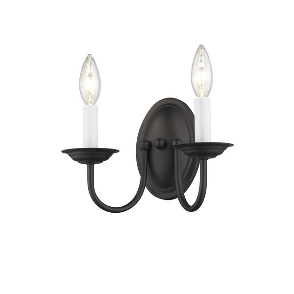 Livex Lighting 4152-04 Home Basics 2 Light Black Wall Sconce