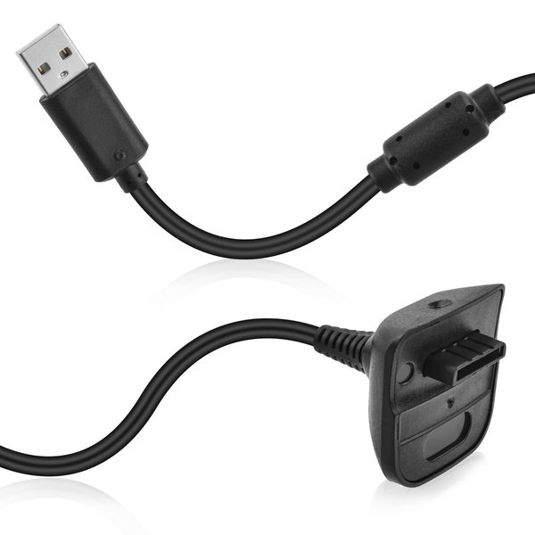 Koffmon 1.5m/4.9ft Xbox 360 Controller Charging Cable, USB, Black, Compatible with Xbox 360 / 360 Slim