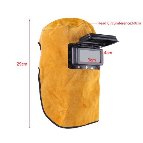 Welding Helmet, Heat Breathable Welding Mask with Lens, Leather Mask for TIG MIG ARC Weld Hood Helmet