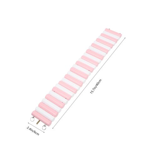 LUOZZY Hamster Suspension Bridge Toy Long Climbing Wooden Ladder for Hamsters Mice Mouse Gerbils Sugar Glider Rat - Pink 6x40CM