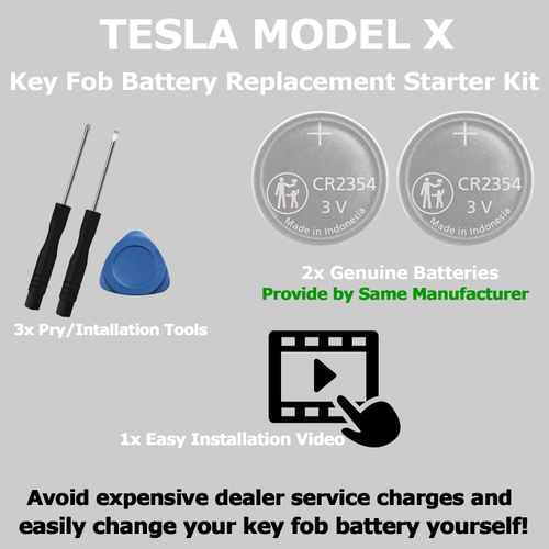 Key Fob Battery Replacement for Tesla Model X & X Plaid (CR2354 Remote Battery) (Pack of 2)