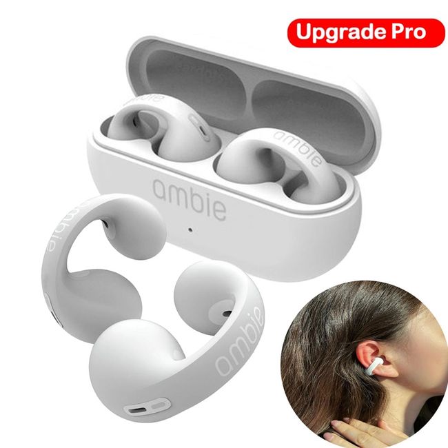 CHAMAIR Ear Hook TWS Earbuds Bluetooth-compatible for Sony Ambie Sound  Earcuffs (White) 