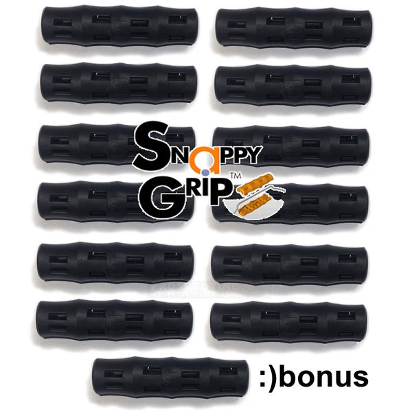 SNAPPY GRIP Ergonomic Replacement Bucket Handles 12 BLACK + BONUS