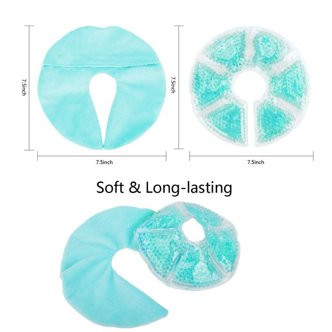 Breast Therapy Pads Breast Ice Pack, Hot Cold Breastfeeding Gel Pads, Boost  Milk Let-Down with Gel Packs, Blue,2 Count… (Blue)