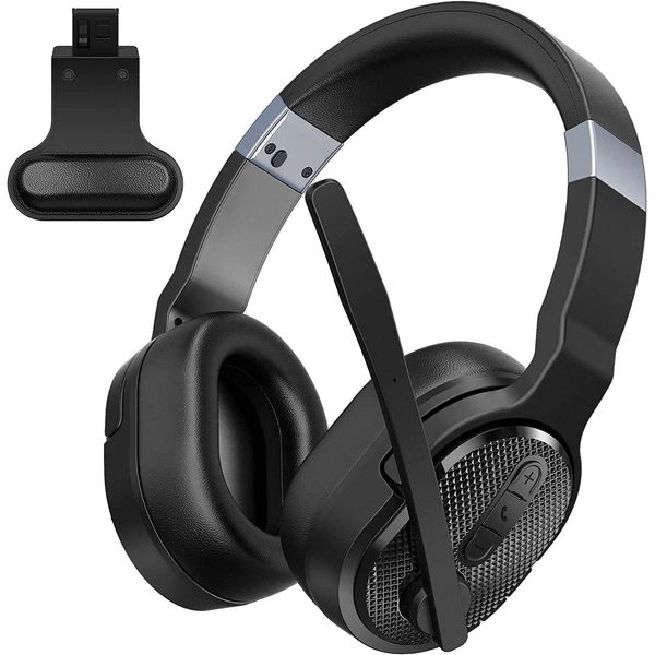 Trucker Bluetooth 5.0 Wireless Headset With Noise Cancelling Mic For Phones PC