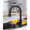 Matte Black Kitchen Faucets with Soap Dispenser,Kitchen Faucet with Pull down Sp