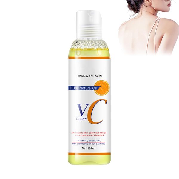 Vitamin C Körpermassageöl, 100 Ml Erfrischendes Ätherisches Öl Körperöl Massageöl Ätherisches VC-Körperfeuchtigkeitsöl Vitamin C Gesichtsserum, Aufhellendes Botanisches Serum Zur Hauternährung