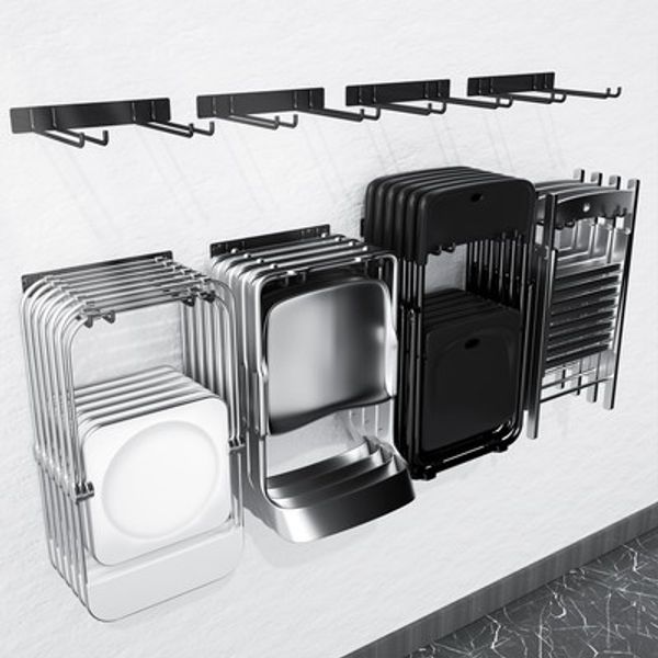 Folding Chair Storage Rack Wall Mount, Garden Tool Hanger for Garage Organiza...