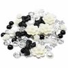 80 Mix Black/White/Silver Resin Flatbacks - Versatile Craft Embellishments for Cardmaking and Creative Projects