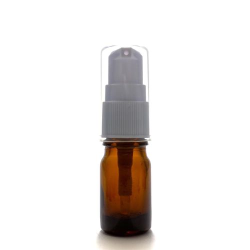 Aroma Light Filtering Bottle, 0.2 fl oz (5 ml), Amber, Pump: White, Set of 5