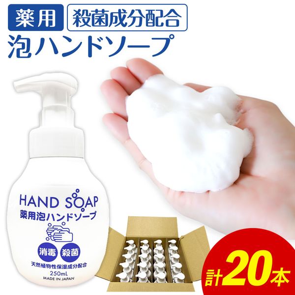 [Hometown Tax] [Limited Quantity] Medicated Foaming Hand Soap 250ml x 20 Hand Soap Hand Washing Cleaning Sterilization Disinfection Moisturizing Foam Type Soap Made in Japan Made in Kyushu Fukuoka Prefecture Kama City