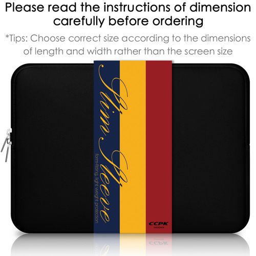 CCPK 13" Laptop Sleeve 13 Inch Cover Protective Case Compatible with Apple MacBook Air 13.3 Inch Mac Pro M1 Surface Lenovo Dell HP Bag Computer Pouch Accessories Travel Carrying Case Neoprene, Black