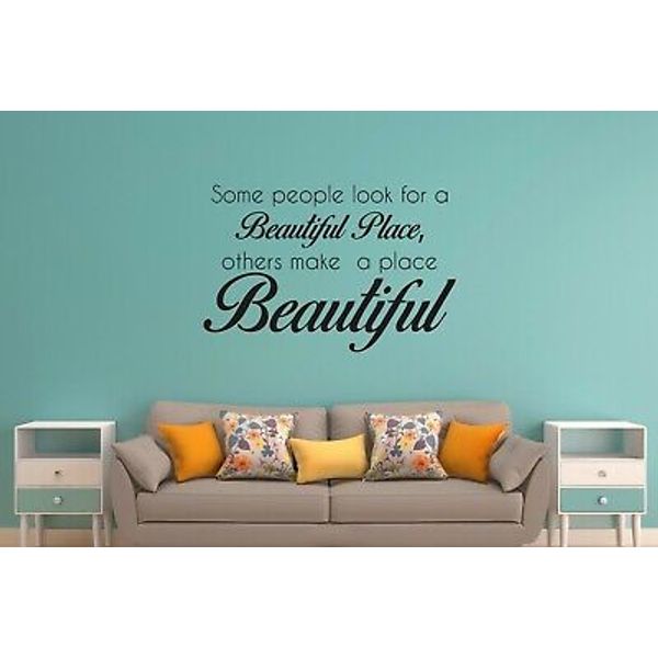 Make A Beautiful Place Home People Vinyl Wall Art Quote Phrase Decal Sticker