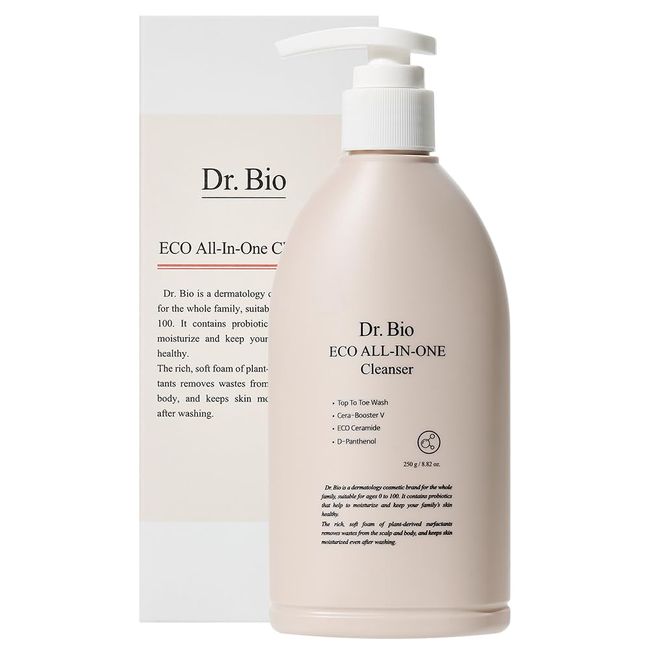 Dr. Bio Eco All-in-One Cleanser 250g Hydrating Gentle Face Cleanser & Body Wash Moisturizing for Dry to Oily Skin