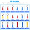 300PCS Insulated Electrical Wire Terminal Ring Splice Spade Crimp Connector Kit