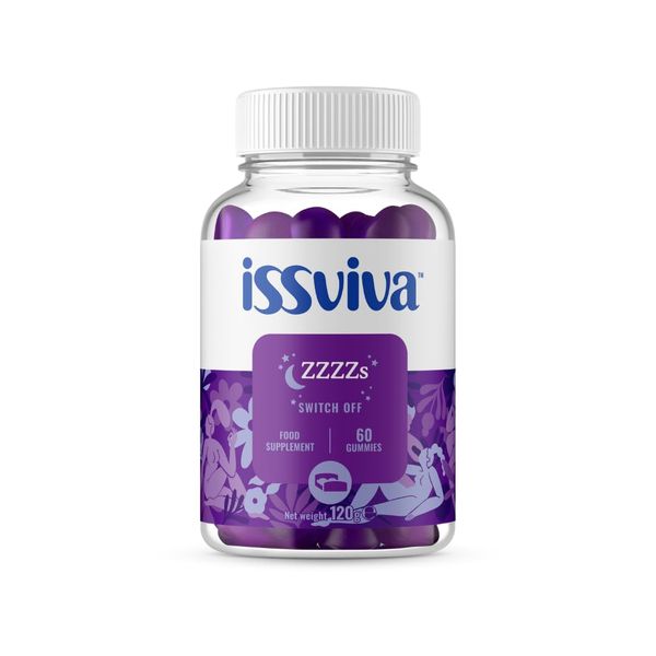 Issviva Gummies Sleep Aid Menopause & Perimenopause Supplements with Vitamins for Women - Raspberry Flavoured, 60 Gummies - 120g