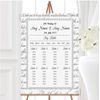 Off White Love Vows Romantic Script Personalised Wedding Seating Table Plan